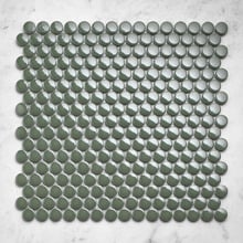 Kai Gloss Green Penny Round Ceramic Mosaic Tile